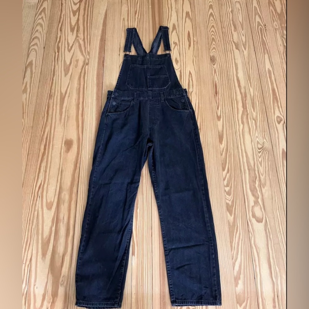 We The Free Ziggy Denim Overalls, Mineral Black, Size SMALL